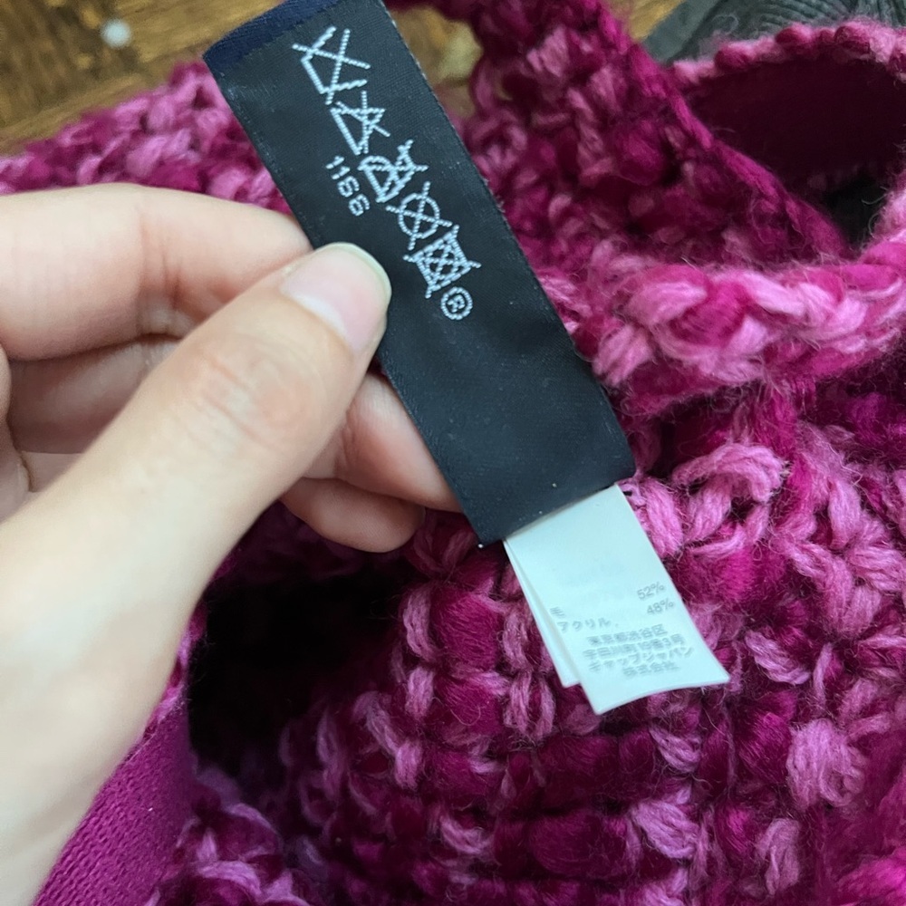 GAP Y2K Purple Crochet Knit Wool-Blend Crossbody Bag - Picture 6 of 11